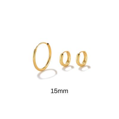 China TRENDY 925 sterling silver earrings set big gold plated circle huggie earrings women 3 pieces/set for sale