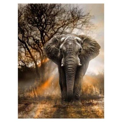 China Easy Painting Elephant Diamond Oil Painting Handmade Wall Art Decor for sale