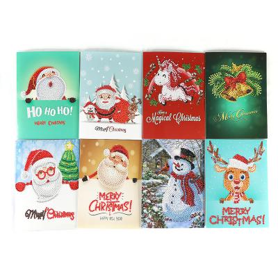 China New Design Europe Christmas Cards 5d DIY Round Diamond Painting Handmade Holiday Greeting Decoration Gift Certificate for sale