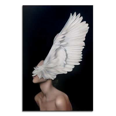 China OEM Easy Feather Naked Body Art Painting 30*45cm Canvas Wall Oil Painting for sale