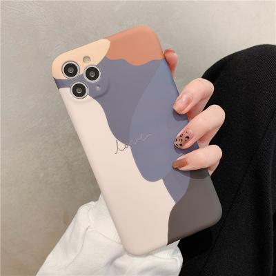 China Hot Selling Luxury Liquid Anti-fall Morandi Seller Silicone Cell Case Drawing Phone Case For iphone 13 for sale