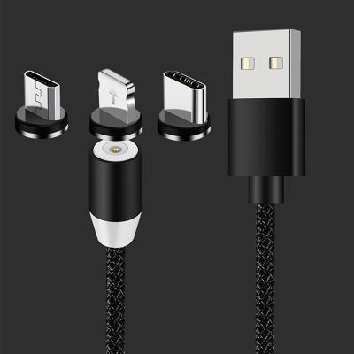 China Hot Selling Strong Type C Usb Cables Fast Charging Nylon Speed ​​Three-in-One Magnetic Cable Charging Charger for sale