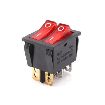 China Best Selling ON-OFF-ON Hair Dryer KCD3 Rocker Switch Model KCD3 Double Rocker Switch for sale