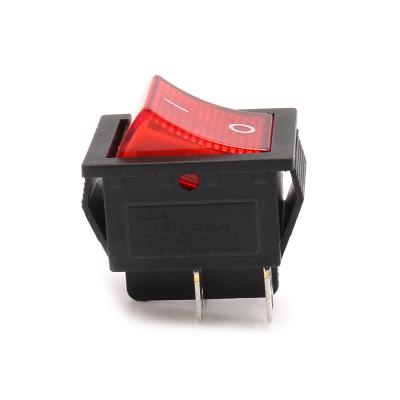 China Kcd4 Rocker Switch On And Off Red Lamp Square 4 Pins 2 Position ON Red Light Bright Boat for sale