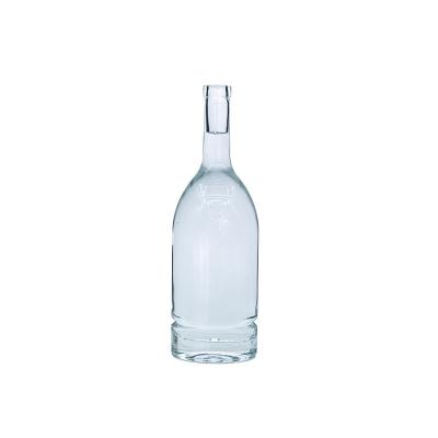 China Wholesale Beverage Glass Water Bottle 75cl Glass Whiskey Bottle With Cork Lid for sale