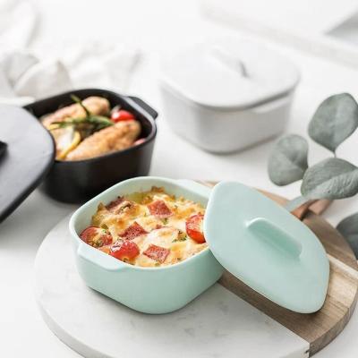 China Simple Style Matte Porcelain Bowl Blue Cheese Ceramic Bowl New Design Square Small Viable Delicate Vanity Basket for sale