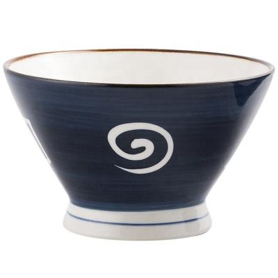 China Viable Wholesale Ceramic Porcelain Dessert Bowl Tableware Noodle Bowl Factory Japanese Style High Foot Bowl for sale