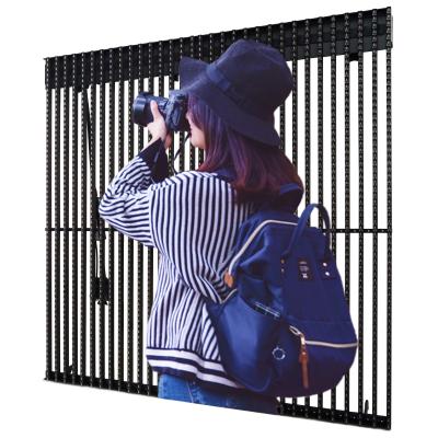 China Advertising Mesh P31 LED Display Transparent Glass Construction Outdoor Transparent Screen for sale