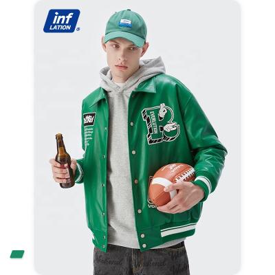 China OEM Streetwear Embroidery Varsity Waterproof Motorcycle Jacket Wholesale PU Leather Jacket And Coats for sale