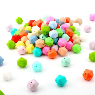 China YXT-BT- 04 Color Geometry Icosahedron Baby Chewable Silicone Teether BPA Free Beads For Teether Jewelry for sale