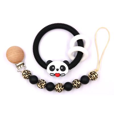 China Chewable Top YXT-BT-47 Selling Personalized Cute Cartoon Teethers Silicone Panda Teether Ring Baby For Baby for sale