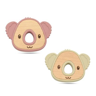 China YXT-BT-106 Chewable Non-Toxic Beach Silicone BPA Free Wood Toys Koala Shape Animal Baby Teethers for sale