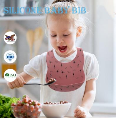 China BPA Free YX-BBI-07 Can Be Logo Wholesale Online Hot Sale Custom Made Soft Waterproof Printed Bpa Free Baby Silicone Bib for sale