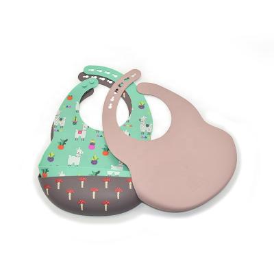 China YX-BBI-12 Food Grade Waterproof Silicone BPA Free Custom Convenient Unique Printing Animal Pattern Baby Bibs for sale