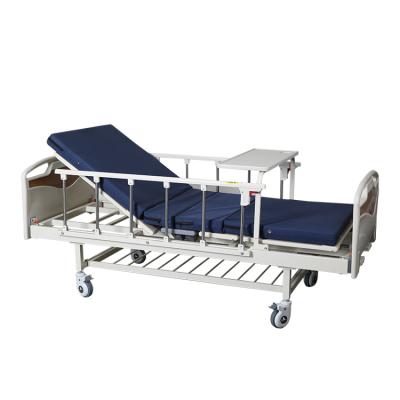 China Hosptial YXA-02-01 2021 2 Function Carbon Steel Hospital Equipment Stainless Steel Guardrail Medical Folding Manual Hospital Bed for sale