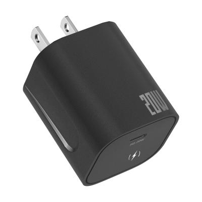 China Mobile Phone Plug Us ETL Certificated Dual Port Mini Small 20W Brick Fast Charging Palladium Gan Charger For iPhone 12 for sale