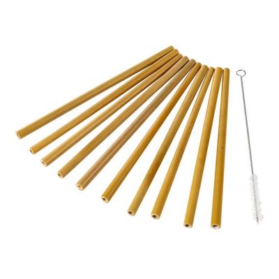 China Minimalist Wholesale Eco Friendly Bamboo Straw Fiber Disposable Bamboo Straw With Customized Logo for sale