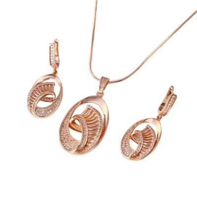 China Vintage Factory Direct Selling High Quality Latest Design Rose Gold Wedding Jewelry Set for sale