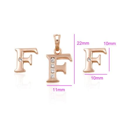 China AiQi Vintage Fashion Design News Letter Charm Accessories Women Two-piece Set Jewelry F Series Copper Drop Earrings for sale