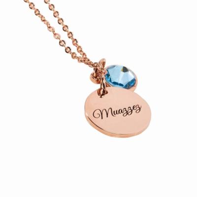 China BOHEMIA Stainless Steel Gold Rose Gold Initial Birthstone Personalized Necklace Custom Silver Women for sale