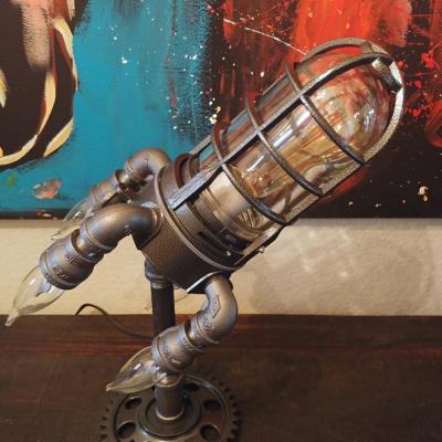 China Minimalist foreign trade steampunk rocket light rocket launcher flame night light gift home decoration border for sale