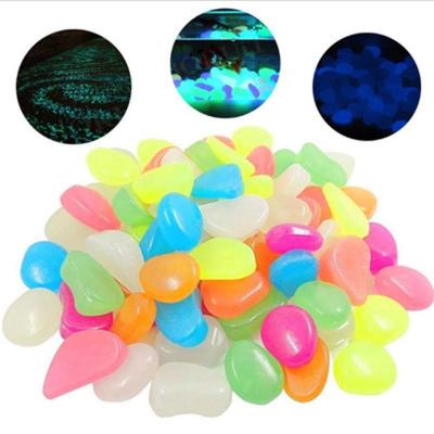 China Garden Minimalist Decor Luminous Stones Glow Dark Decorative Pebbles Outdoor Aquarium Decoration Pebble Rocks Aquarium Mix Color for sale