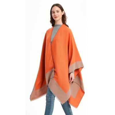 China Cashmere Winter Wrap Fashion Warm Women Open Front Solid Color Pashmina Shawl Poncho Christmas Thanksgiving Gift Cape for sale