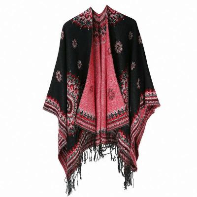 China Pashmina Winter Warm Women Thickening Long Shawl Scarf Wraps Sunflower Pashmina Capes Scarves for sale