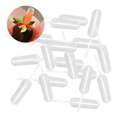 China Viable 50 Packs 4ML Disposable Pipette Dropper Straw Cupcake Ice Cream Cream Injection for sale