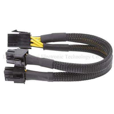 China 1 To 2 Y Splitter Pcie 6pin Female To Dual PCI-e 6pin Male For Graphics Card Power Supply 18awg 20cm for sale