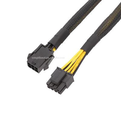 China Wholesale 6pin cpu gpu to 8 pin 20cm 18AWG male cpu power cable for sale