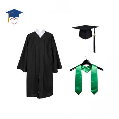 China Black Matte School Kids Graduation Gown Hat for sale