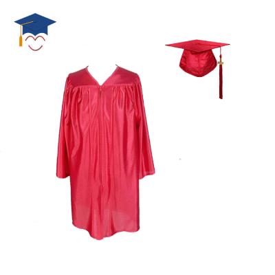 China School Kids Shiny Red Graduation Gown Student for sale