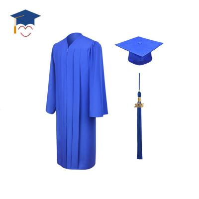 China Hot Sale School Navy Matte Graduation Gown Hat and Tassel for sale