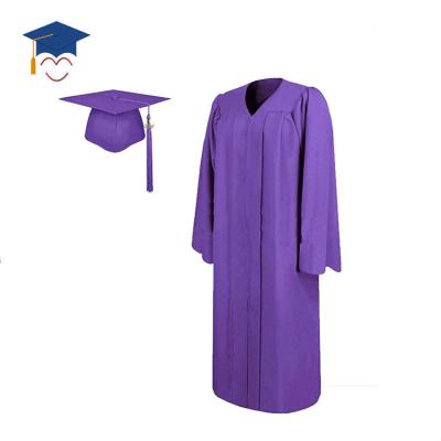 China Matte Purple Bachelor Academic Graduation School Gown Hat and Tassel for sale