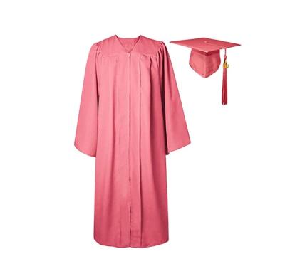 China 2021 School Matte Graduation Gown And Hat Fringe Set Is Suitable For High School Choose In 12 Colors for sale