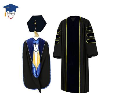 China School Graduation Gown Graduation Cap Tam Hood for Doctoral for sale