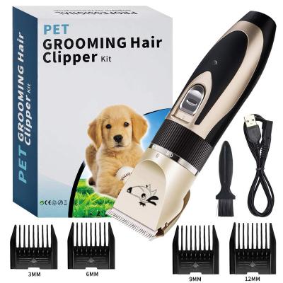 China Viable Professional Dog Cat Hair Trimmer Cutter Remover Grooming Clippers USB Rechargeable Electric Cordless Low Noise Pet Hair Clipper for sale