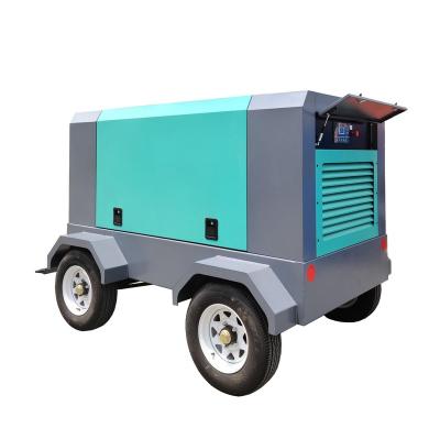 China Electric Industrial Motor Movable Lubricated High Pressure Driven Portable Four Wheel Air Compressor for sale