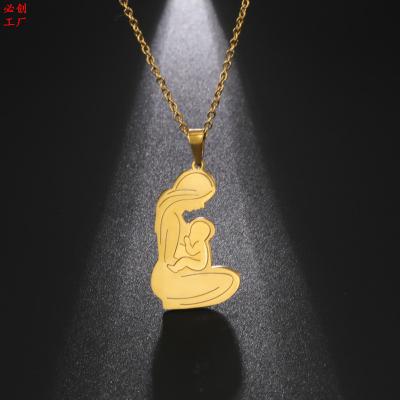 China FASHIONABLE Hot Single Mother Breastfeeding Necklace Ladies Thanksgiving Mother's Day Parent-child Jewelry for sale