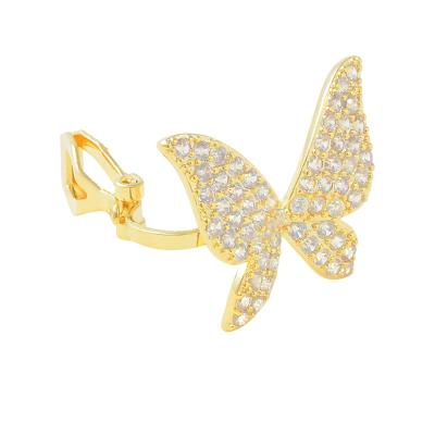 China Luxury fashion earring butterfly inlaid stud earrings butterfly inlaid fashion female luxury earring gold plated good quality DUBAI FASHION for sale