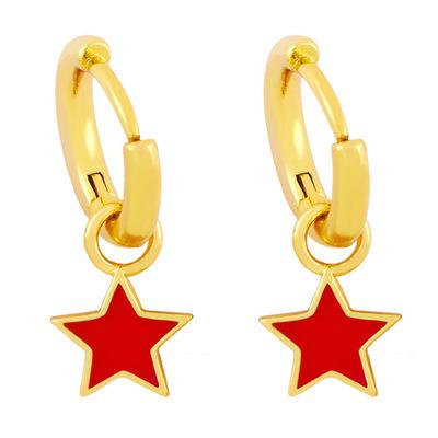 China Cute Simple Statistical Jewelry Multi Color Star Oil Drop Earrings Gold Plated Dangle Earrings for sale