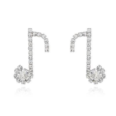 China FASHION YJ21E-59 Note Shaped Women's CZ Stud Earrings 925 Gold Silver Earrings for sale