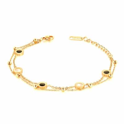 China Other Fashion 18k Rose Gold Adjustable Single Titanium Steel Women Bracelet for sale