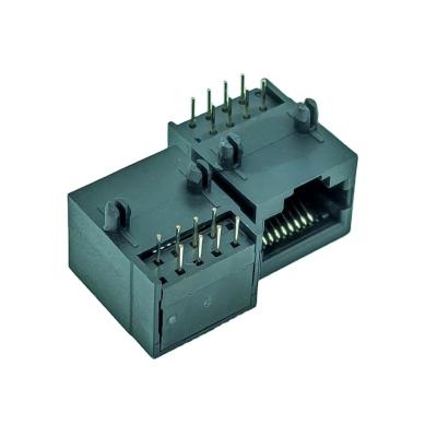 China PCB Connector 5601 - 10P8C Tab Down Side Entry Modular Jack for sale