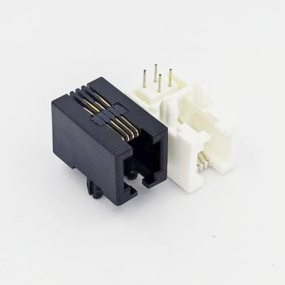 China PCB Connector 5301 Low Profile 4P4C Modular Jack Side Entry RJ9 Connector Female for sale