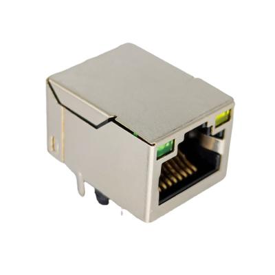 China Ethernet System 100Base-T Port Label With LED Jack Type R/A RJ45 With Filter Side Entry for sale