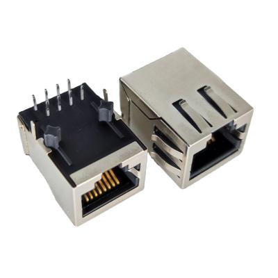 China RJ45 Ethernet Jack System 100Base-T Type R/A With Built-in Magnetics 90degree Without LED for sale