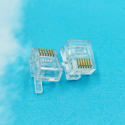 China RJ11/RJ12 Plug Male Connector Cord/Data Telephone Cable DEC Voice Modular Type Line Connector for sale