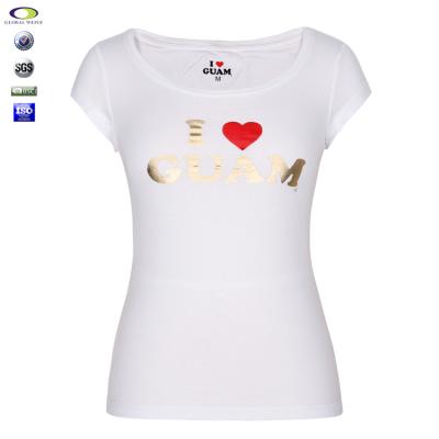 China Anti-pilling Wholesale Cheap Combed Cotton T-shirt Design Printing Women for sale